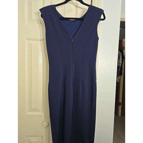 Midnight Blue Little Mistress London Highly Embellished Beaded Dress US 8 - Picture 3 of 9